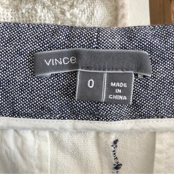NWOT Vince dark blue & white cotton color block striped shorts - Picture 3 of 5